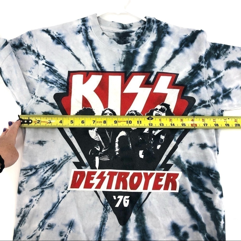 Liquid Blue Kiss Shirt Adult Medium Destroyer 76 Retro Tie Dye Band Rock Graphic - Picture 6 of 8